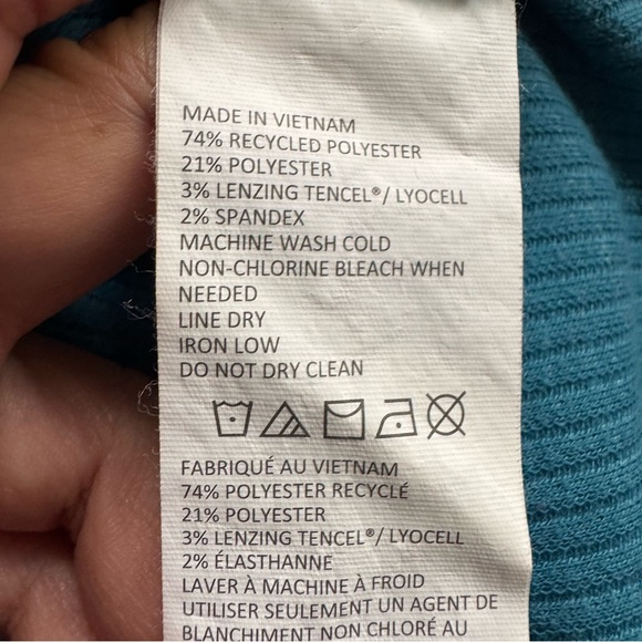 prAna - Ronnie Henley Shirt 1/4 Button Down Space Dyed Turquoise Size Large - Picture 7 of 9